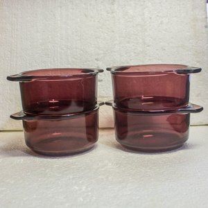 Vintage Forte Crisa Amethyst Small Casserole Dish Set of 4 Made in Mexico